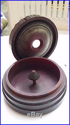 VINTAGE Ash Tray Red Cherry Faturan Amber Marbled Bakelite Catalin 341 g