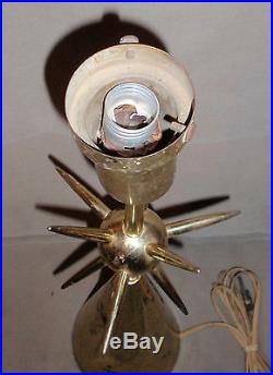 VINTAGE BRASS RETRO ATOMIC MID CENTURY MODERN TABLE LAMP-SPUTNIK-LOOK