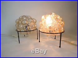 VINTAGE BUBBLE BEDSIDE LAMP BRUTALIST TYNELL MID CENTURY AMBER GLASS RETRO 70s