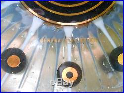 VINTAGE GENERAL ELECTRIC CLOCK MID-CENTURY MODERN ATOMIC HIGGINS GLASS, WORKS