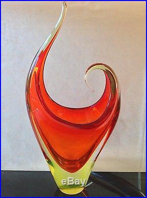 VINTAGE LARGE 60s MURANO SOMMERSO ART GLASS VASE EAMES RETRO MID CENTURY MODERN