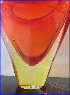 VINTAGE LARGE 60s MURANO SOMMERSO ART GLASS VASE EAMES RETRO MID CENTURY MODERN