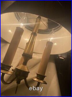 VINTAGE MCM TOLE PENDANT/SWAG LAMP WithTHREE LIGHTS, THREE WAY SWITCH. BRASS
