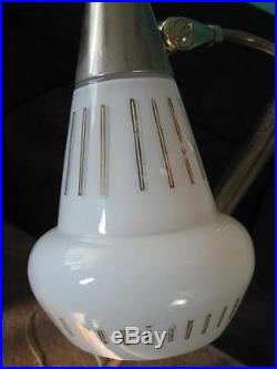VINTAGE MID CENTURY RETRO MOD POLE LAMP FLOOR LAMP TURQUOISE ORANGE WHITE GLASS