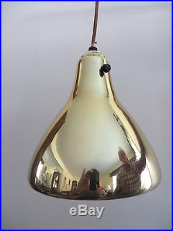 VINTAGE MID CENTURY WALL MOUNT BRASS PULL DOWN LAMP LIGHT FIXTURE RETRO DANISH