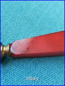 VINTAGE RED CHERRY AMBER BAKELITE FATURAN DAMARI HANDLE UMBRELLA 28 grams