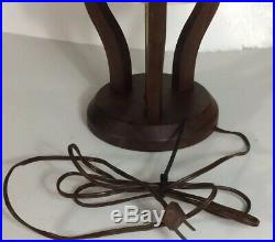 VINTAGE RETRO DANISH MID-CENTURY ATOMIC Eames ERA Teak Wood TABLE LAMP