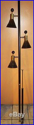 VINTAGE RETRO MIDCENTURY MODERN DANISH ERA STIFFEL 3 SHADE TENSION POLE LAMP