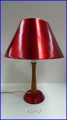 VINTAGE RETRO RED ANODISED 1950s TABLE LAMP MID CENTURY BAKELITE FITTINGS