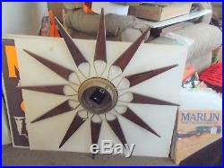 VINTAGE Retro ELGIN Mid-Century 28 Sunburst Starburst Clock WORKS FREE SHIPPING
