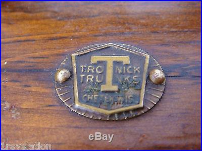 VINTAGE Retro Mid Century Fishing Tackle Lure Tronick Tackler Wood Brass Box WOW