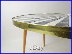 VINTAGE STRIPED SIDE TABLE DANISH MID CENTURY MODERN RETRO PLANT STAND 50s 60s