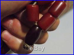 VTG 100% cherry Bakelite amber rosary Simichrome tested 76g bakalit