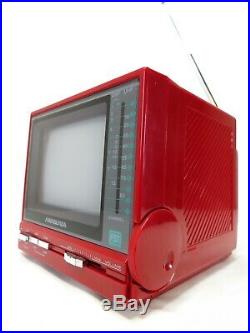 VTG 1986 Retro SOUNDESIGN RED PORTABLE TV Mid Century SPACE AGE PLASTIC Pop Art