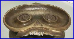 VTG. Arts&Crafts Mission Mid Century Bronze Brass Pen Tray Pin Trinket Tray Owl
