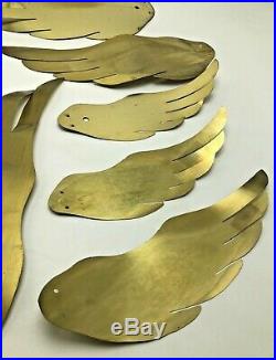 VTG Masketeers Flying Geese Ducks Wall Art Mid Century Modern Wood Brass Kit