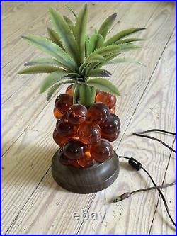 VTG Mid Century 1960's Era Pineapple / Grape Cluster Tiki Bar Light WORKS