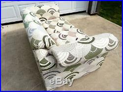 VTG Mid Century MOD LOVESEAT SOFA Retro Couch SPACE AGE Panton Heels FABRIC ART