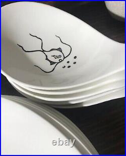 VTG Mid Century Modern 1918 Atlas China New York Ceramic White Dinnerware Set