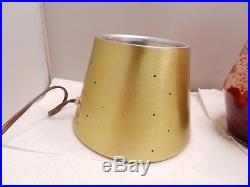 VTG Retro Hippie Lava Lamp Pierced Cone Mid Century Starlight Base Gold COOL