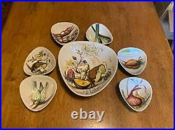 Very Rare MCM Atomic Salad Serving Set Hand Decorated In Italy #5 Of 37