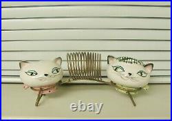 Vintage 1950's Holt Cozy Kittens Cat Napkin Holder Salt Pepper Shakers 1958
