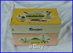 Vintage 1950's Pink Retro Atomic Mid Century Recipe Holder Box Kitchen Decor