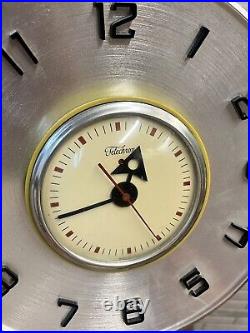 Vintage 1950s Mid Century Modern Telechron Spun Aluminum Retro Wall Clock MCM