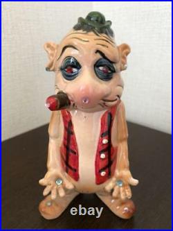 Vintage 1950s Psycho Ceramic Doll Figurine Mid Century Horror Monster