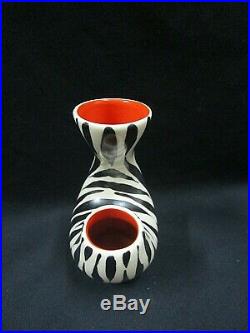 Vintage 1950s Retro BESWICK Zebra Zebretta Pattern Vase 1371 Mid Century Red