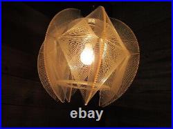 Vintage 1960-70's Mid Century Modern MCM Lucite String Sphere Hanging Lamp