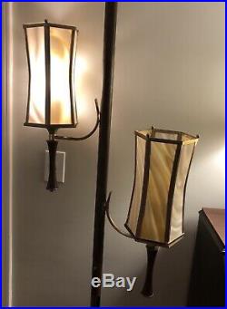 Vintage 1960's 70's Mid Century Modern Tension Pole Lamp Hollywood Regency Retro
