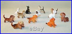 Vintage 1960's Minature Plastic Dog Charms Set of 12