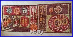 Vintage 1960's retro wall tapestry rug carpet, Mid Century design, red