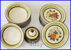 Vintage 1960s Mid-Century MCM Japan Montgomery Ward Stoneware 17 Pc Dining Set
