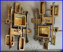 Vintage 1960s Syroco Plastic Sculptural Brutalist Hanging Candle Holders MCM