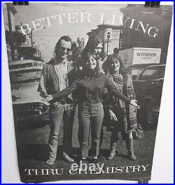 Vintage 1967 BETTER LIVING THROUGH CHEMISTRY Hippie LSD 28x22 Poster FREE SHIP