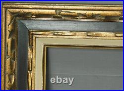 Vintage 1967 Spanish Baroque Cassetta Picture Frame 20x24 BLACK Carved Gilt Wood