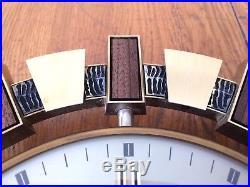 Vintage 1970's Metamec Sunburst Quartz Wall Clock Mid Century Wood Brass Retro