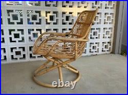 Vintage 1970s MIDCENTURY Boho BAMBOO and CANE ROCKER CHAIR