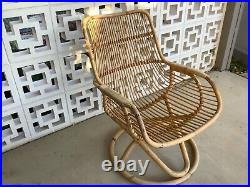 Vintage 1970s MIDCENTURY Boho BAMBOO and CANE ROCKER CHAIR