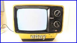 Vintage 1976 Mustard Yellow 9 RCA TV Solid State Retro Gaming Mid Century Mod