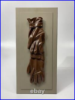 Vintage 60's Mid Century Modern Wall Art Work Gloves Mounted to Board 23 x 11