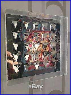 Vintage 70's MCM Op Art Bubble Mirror Michaeledes Le Parc Vasarely Eames Panton