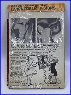 Vintage Alice Glass Laughadelic Trippy LSD Optical Illusion Mirror 1968 RARE