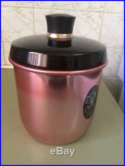 Vintage Anodised Pink Kitchen Canisters, Retro Canisters 60s 70s Mid Century