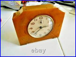 Vintage Art Deco Catalin 1930's Seth Thomas alarm clock marbled stunning working