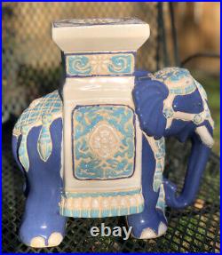 Vintage Asian Ceramic Elephant Plant Stand Statue 11 1/2 X 11 1/2 X 6