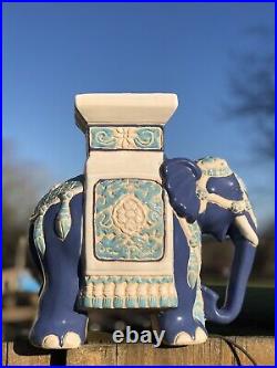 Vintage Asian Ceramic Elephant Plant Stand Statue 11 1/2 X 11 1/2 X 6