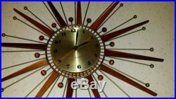 Vintage Atomic Starburst Westclox Nocord Mid Century Wall Clock for Repair